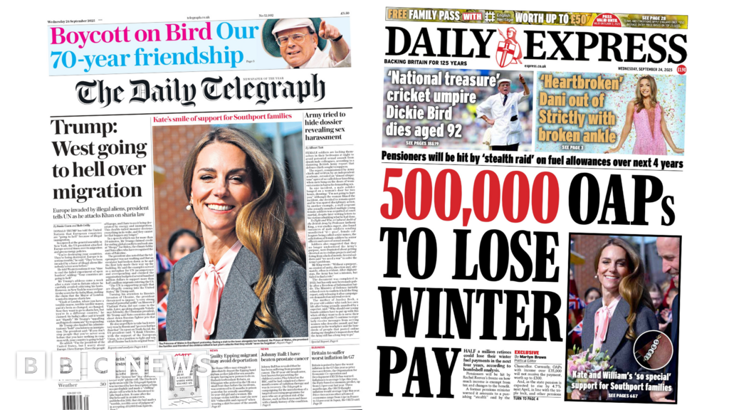 The Papers: 'West going to hell' and 'Kate and William's support' for Southport