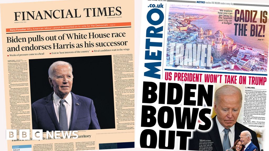 Newspaper headlines: Biden bows out of race for the White House