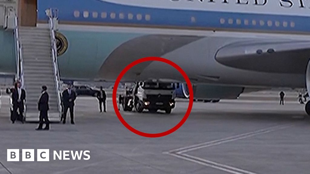 Watch: Was Trump smuggled out of Air Force One in a catering truck?