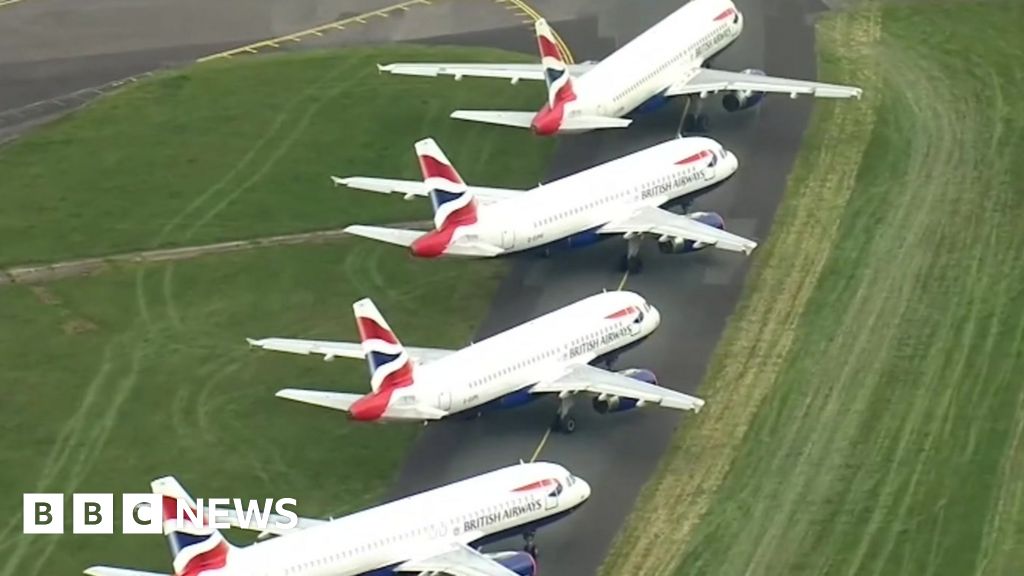 Coronavirus Grounded planes fill airport runways BBC News