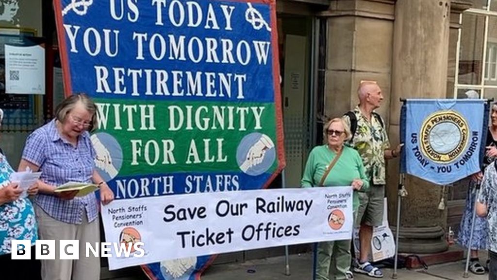 Protesters rally over plans to close StokeonTrent ticket office BBC News