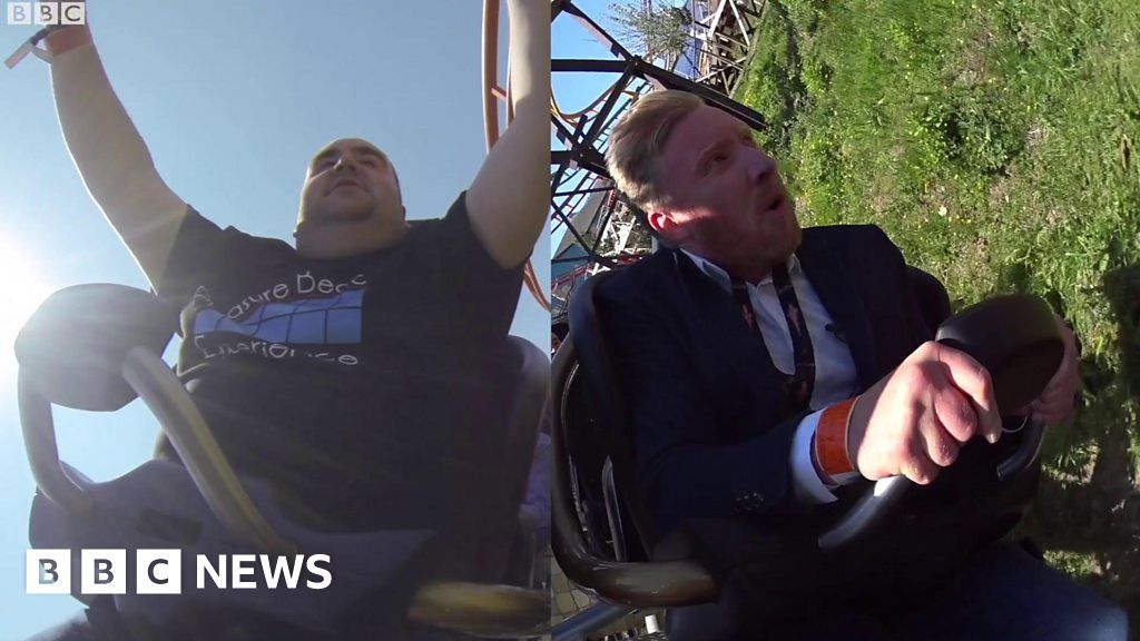BBC reporter on Blackpool's ICON ride with rollercoaster fan BBC News