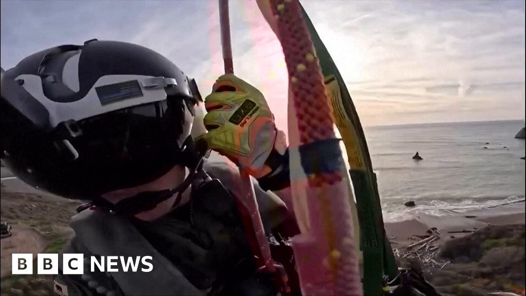 Dizzying video shows cliffside rescue in California