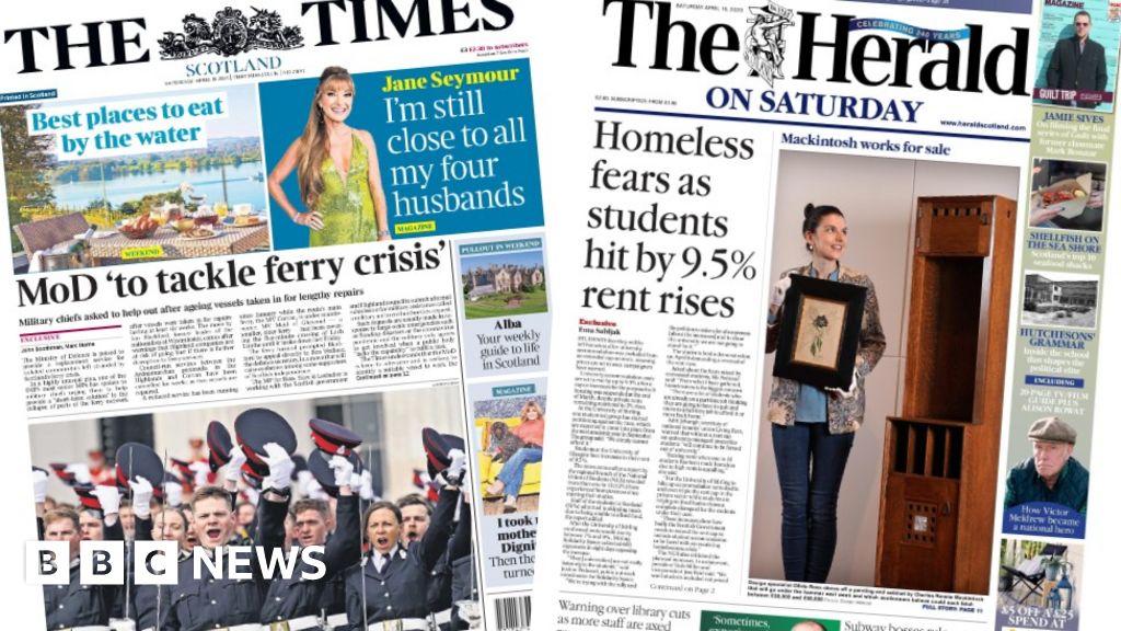 Scotland's Papers: MoD Plea Over 'ferry Crisis' And Student Rent Rises ...