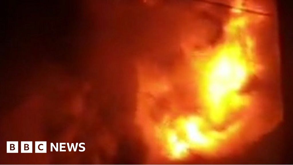 Ukraine war: Huge fireball lights up night sky over Lutsk