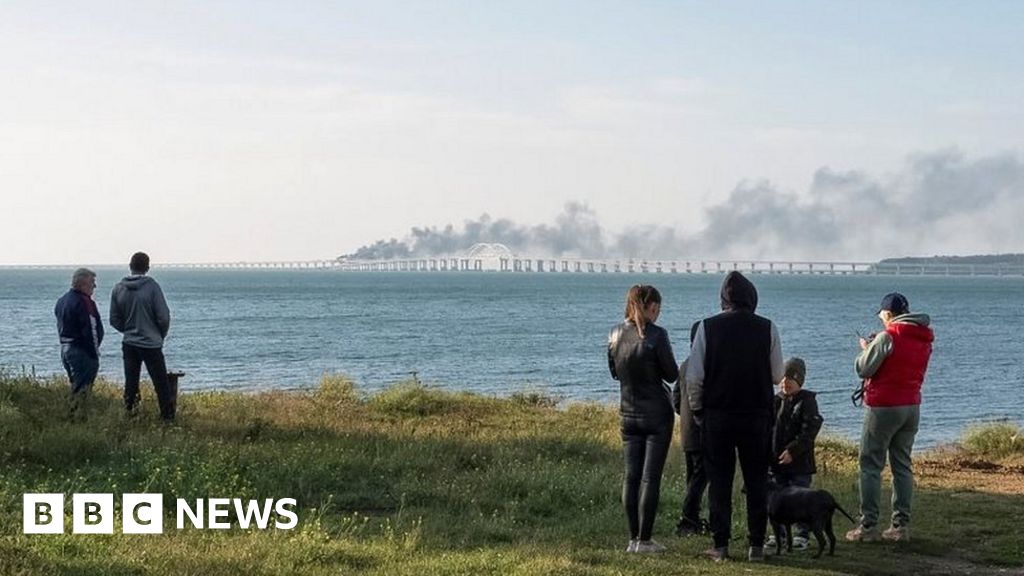 Crimean bridge: Excitement and fear in Ukraine after bridge blast
