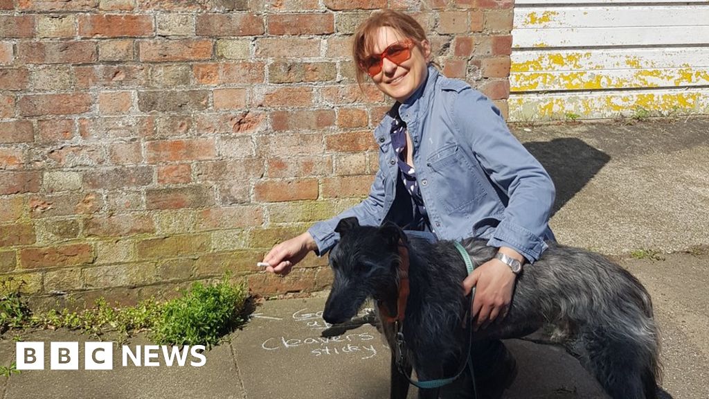 Coronavirus Woman chalks plant names on paths on lockdown walks