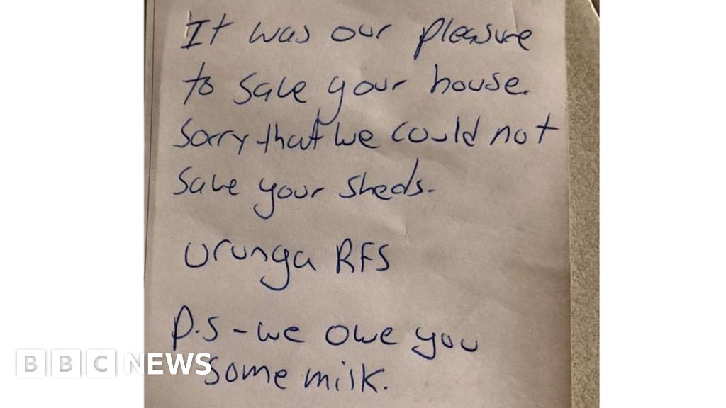 Australia bushfires: 'We owe you milk' say firefighters who saved man's house