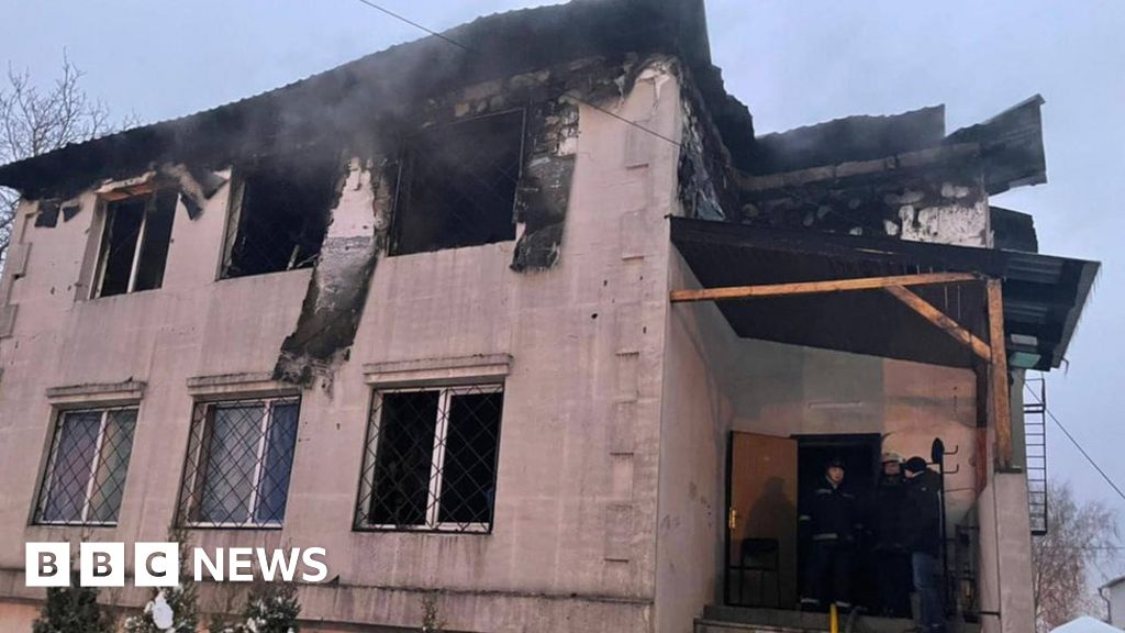 Ukraine fire: Fifteen dead as blaze guts home for elderly