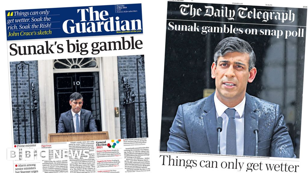 The Papers: PM's 'big gamble' and 'things can only get wetter'