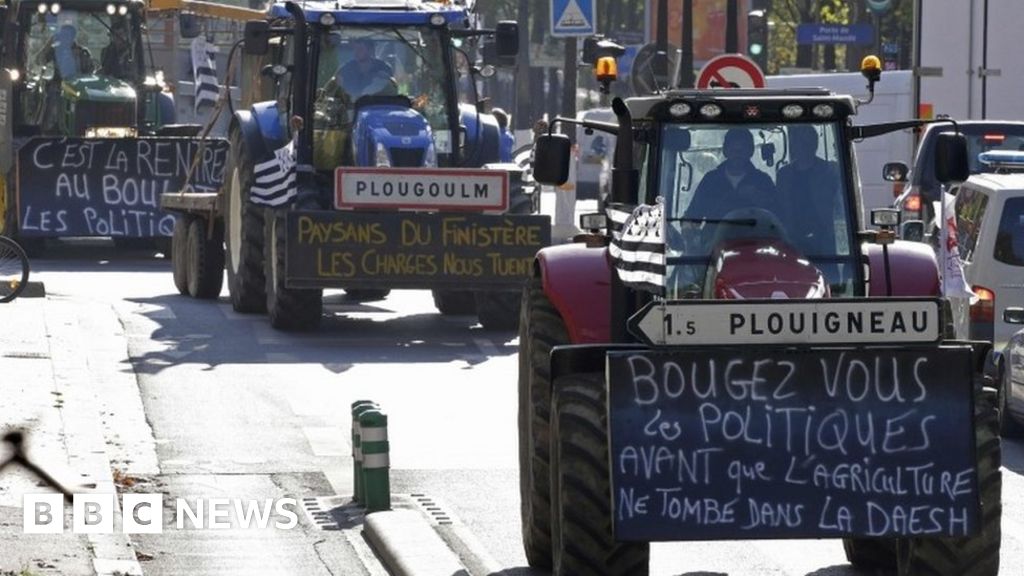 French farmers converge on Paris in prices protest BBC News