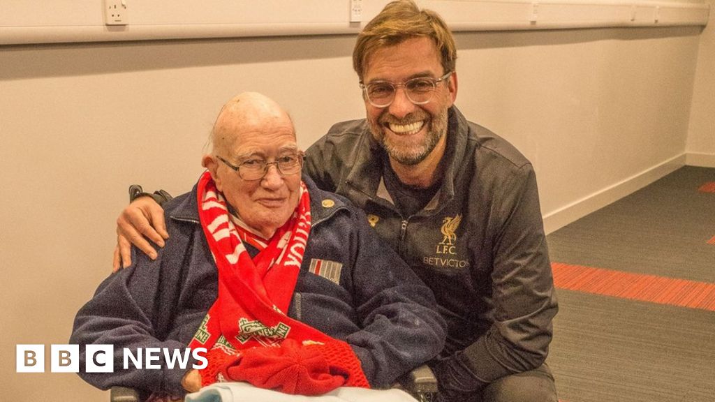 Liverpool fan Bernard Sheridan, 104, meets Anfield heroes