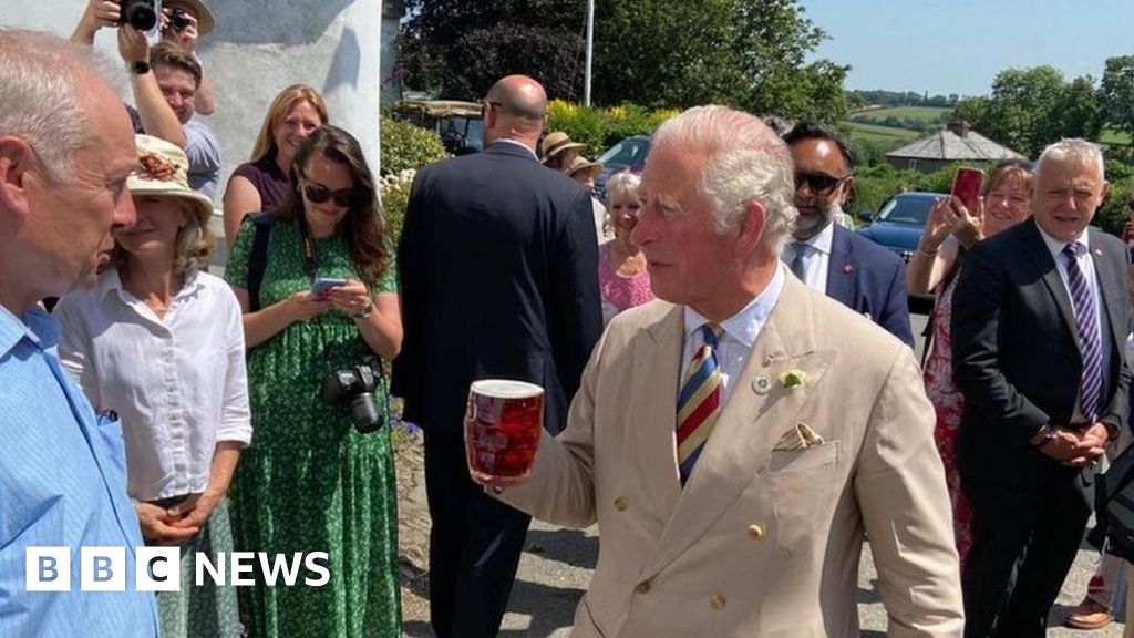 Charles and Camilla meet War Horse author in Iddesleigh 