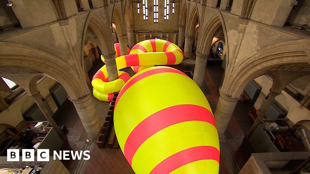 Giant Inflatable Sculpture Unveiled In Former Leeds Church Bbc News