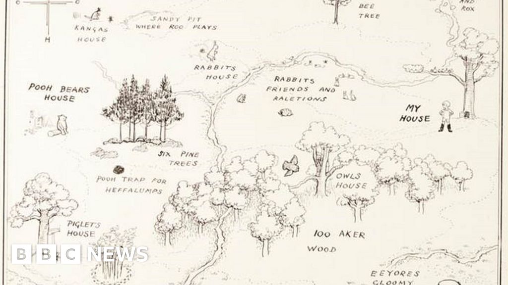 winnie the pooh map Original 1926 Winnie The Pooh Map Sells For Record 430 000 Bbc News winnie the pooh map