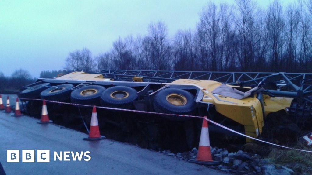 Toppled crane road closure required BBC News