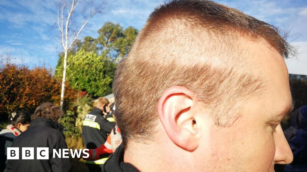 Halfhaircut firefighter gets flamed online BBC News
