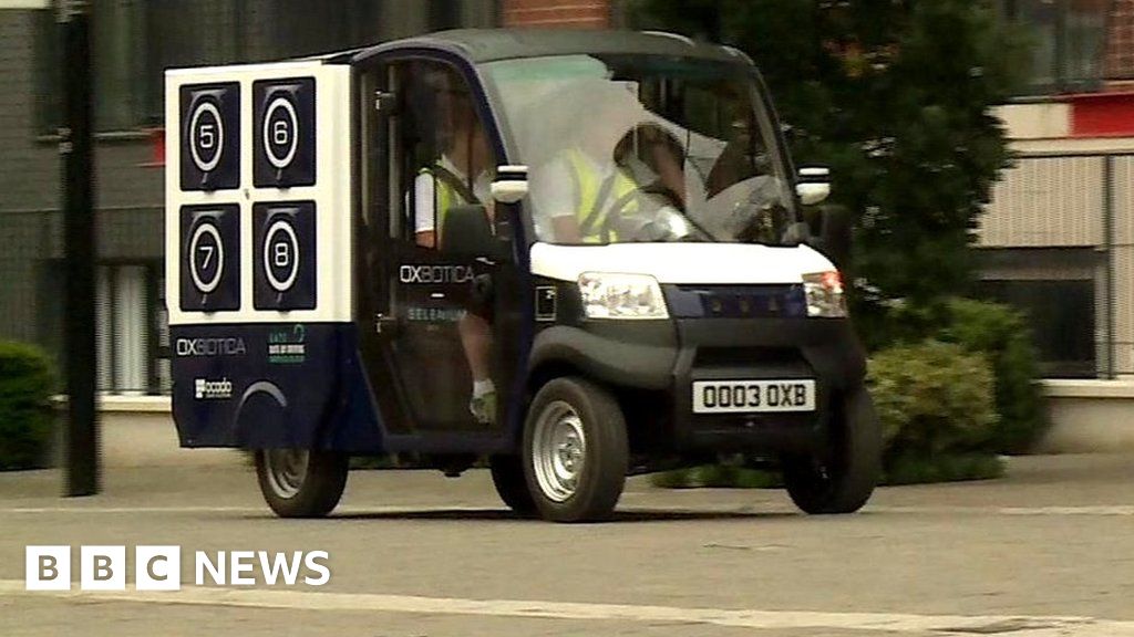 Ocado supermarket trials driverless van deliveries - BBC News
