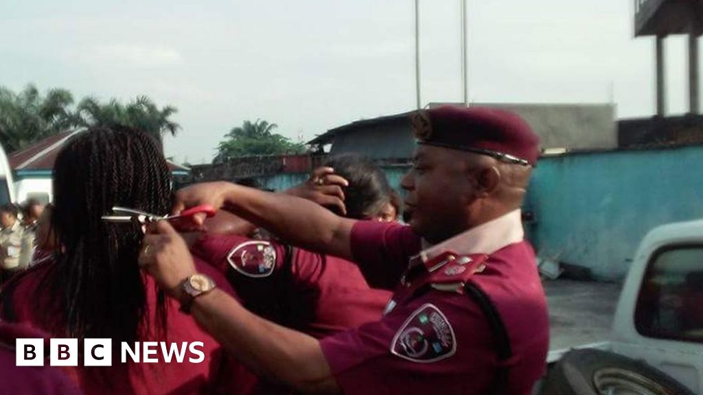 Nigeria road safety commander cut hair of female employees - BBC News