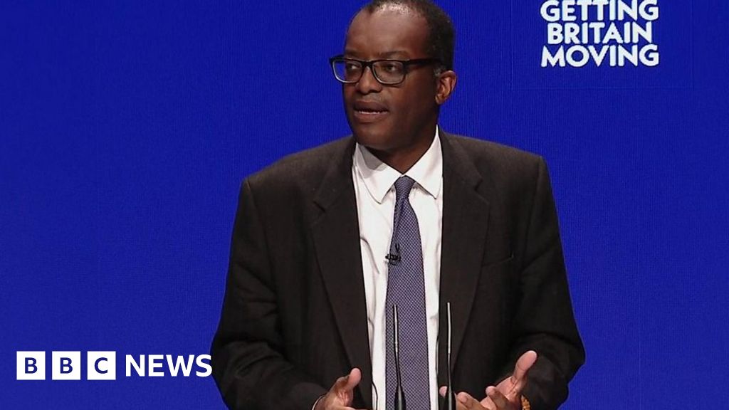 Tory conference: 'What a day' says Kwarteng in speech