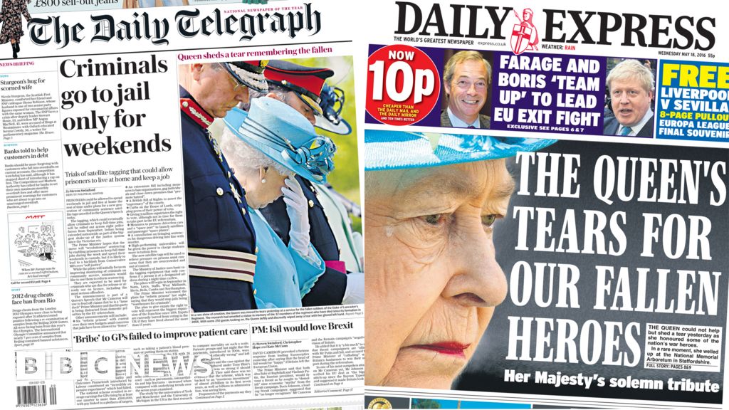 Newspaper Headlines Weekend Jails Mps Trysts And Queen S Tears For