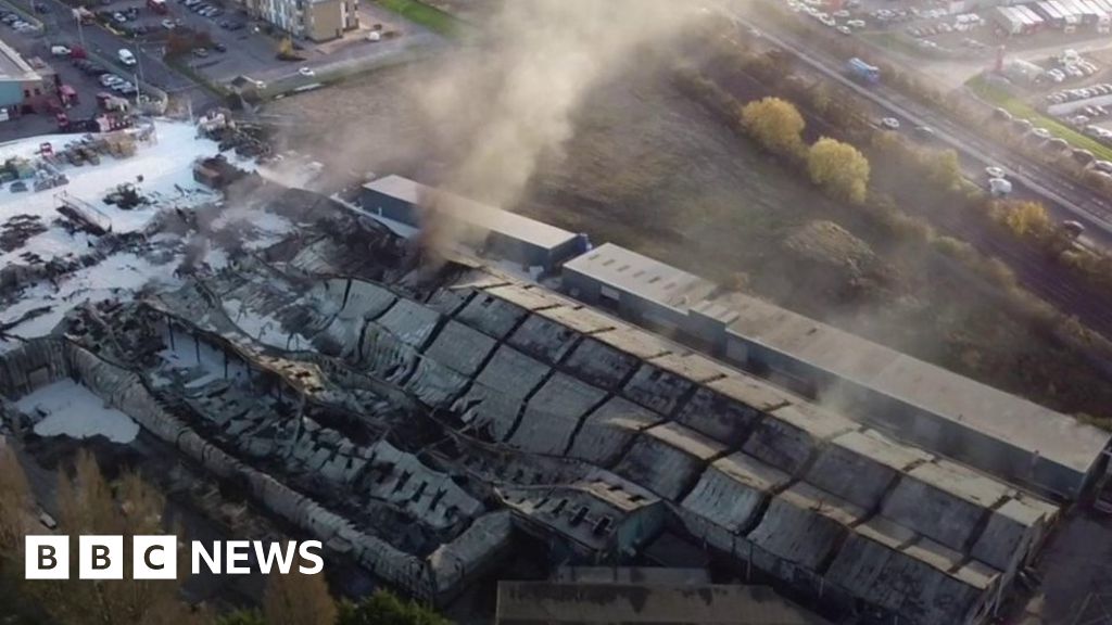 Aftermath of huge Hessle plastic factory fire BBC News