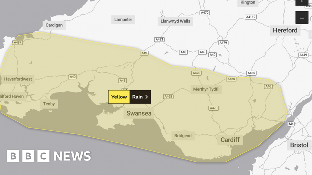 威爾士天氣：氣象局發布大雨警告