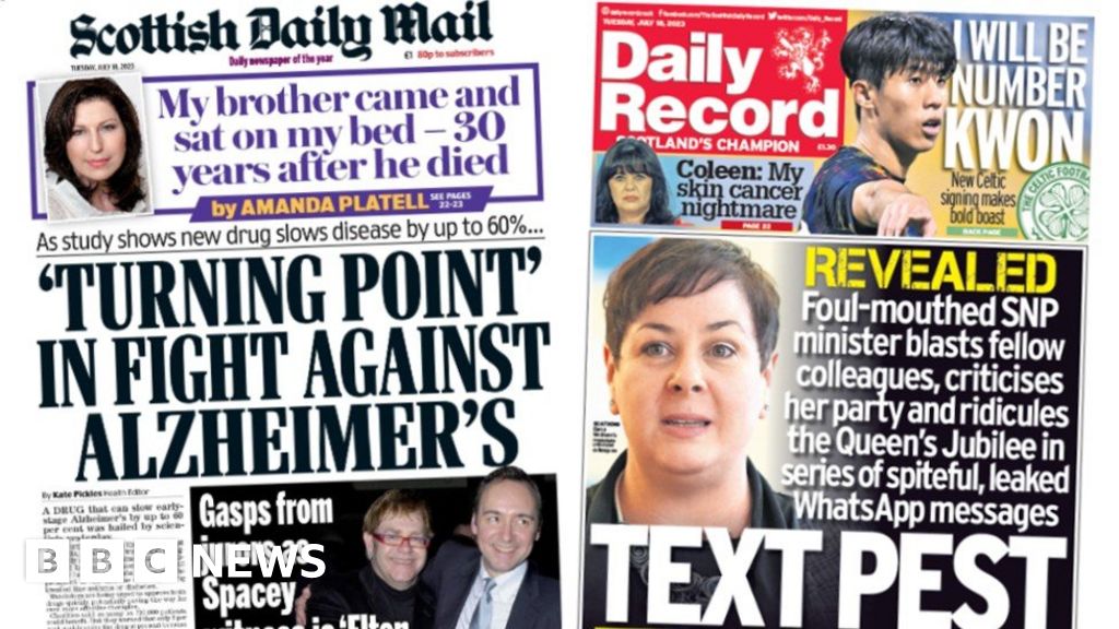 Scotland's papers Alzheimer's 'turning point' and SNP WhatsApp leak