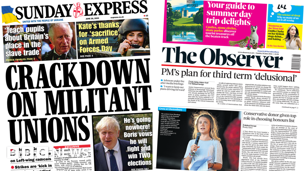 Newspaper headlines: ‘Crackdown on unions’ and PM plans for third term