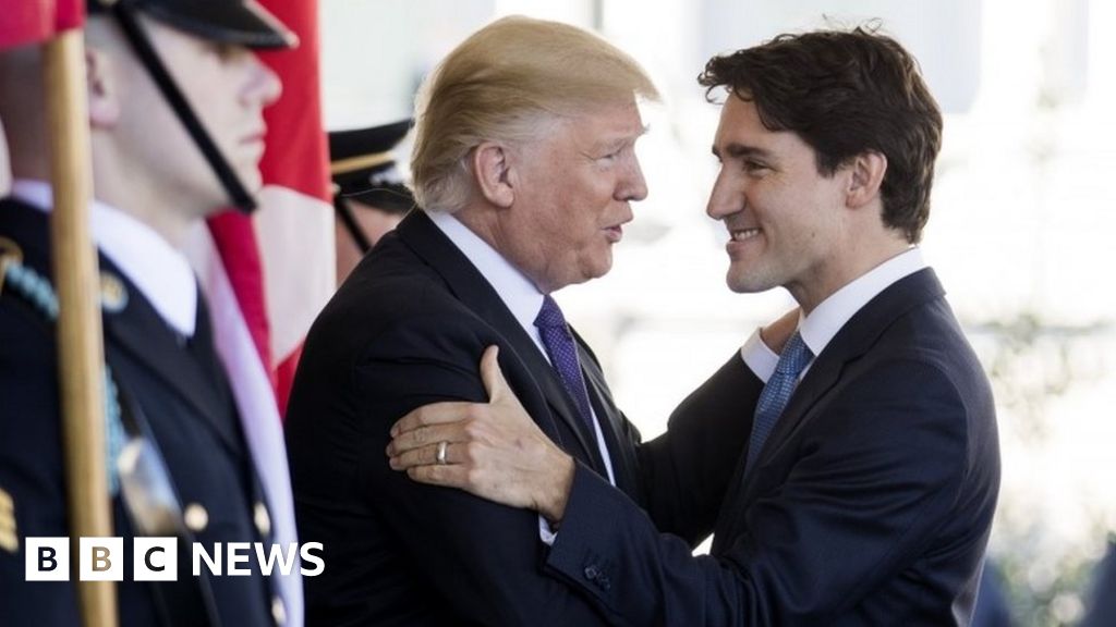 Trump Welcomes Trudeau To White House Bbc News