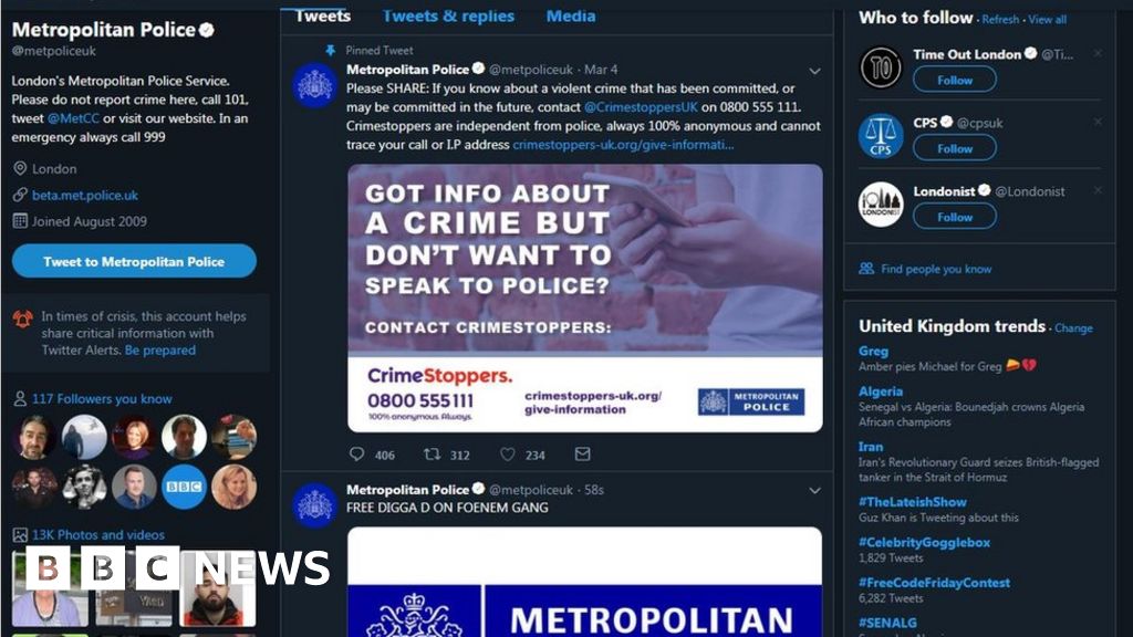 Met Police Hacked With Bizarre Tweets And Emails Posted Bbc News