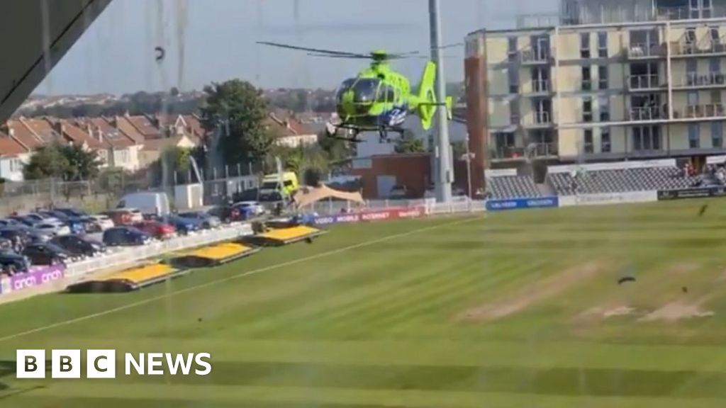 County Championship: Match halted as air ambulance swoops in