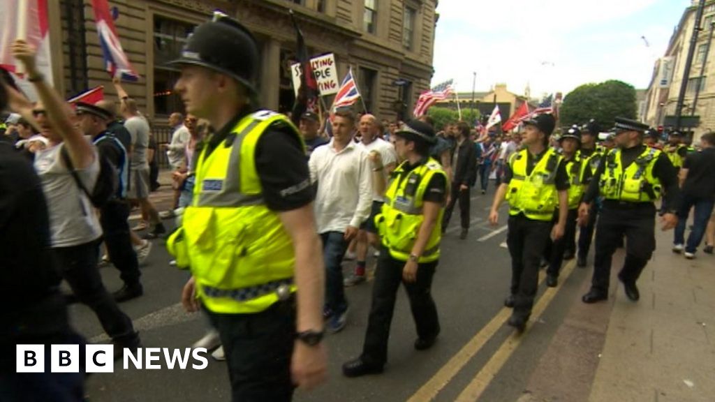 Three arrested over Leeds far right and counterprotester rally BBC News