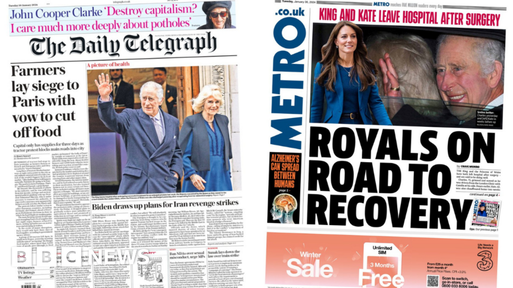 The Papers: Royals on road to recovery and Paris under siege