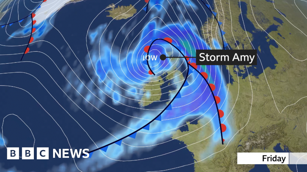 Storm Amy prompts broad weather warnings across Ireland, UK