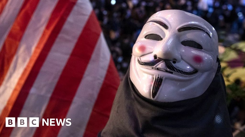 George Floyd: Anonymous hackers re-emerge amid US unrest - BBC News