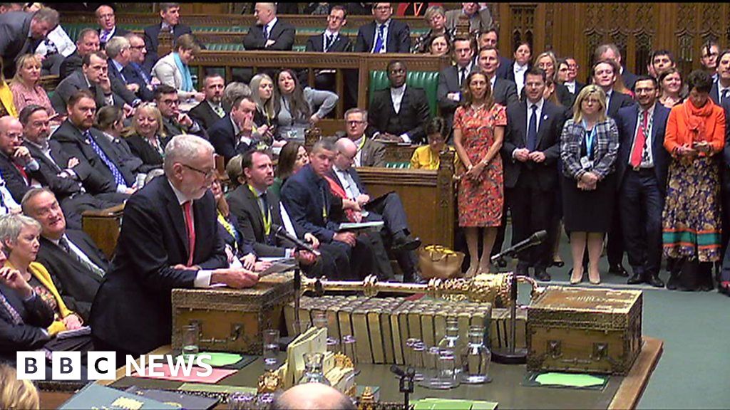 PMQs: Corbyn and Johnson clash over climate change - BBC News