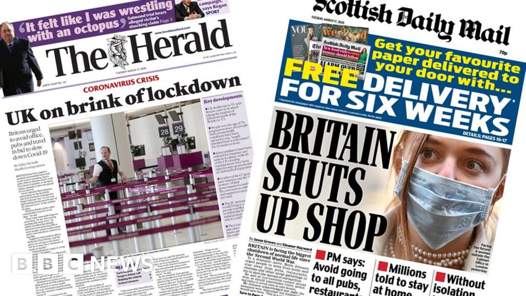 Scotland's papers UK on the 'brink' of a coronavirus lockdown