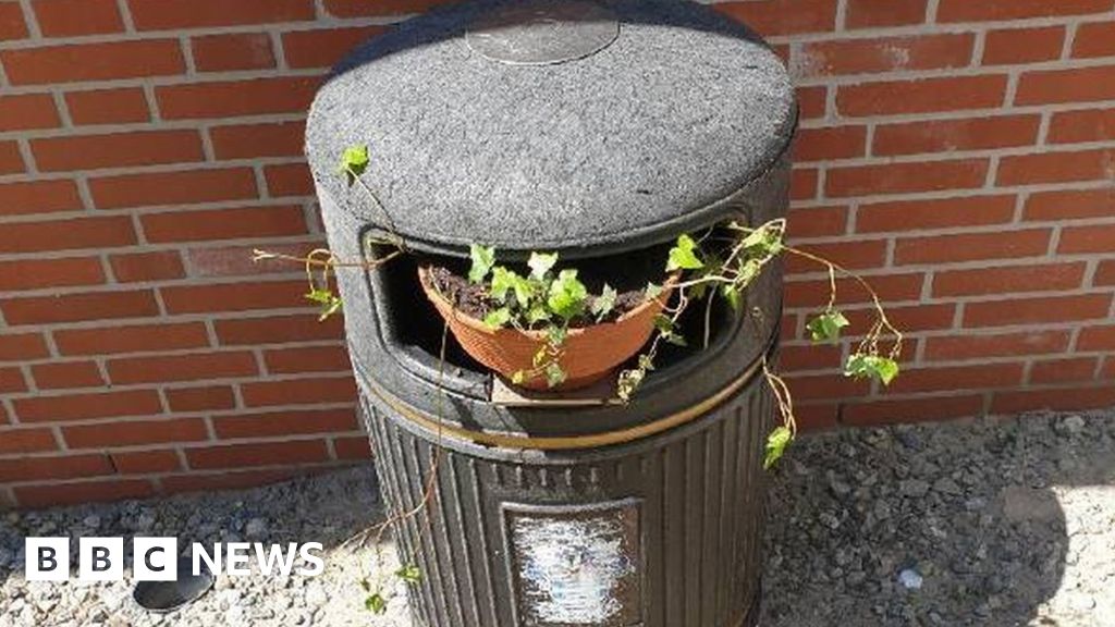 Worthing Pier litter bin found washed up in Germany BBC News