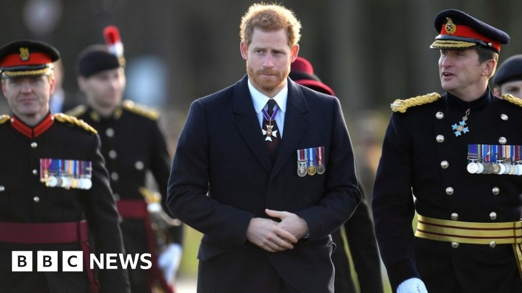 Prince Harry Returns To Sandhurst For Cadets Salute Bbc News