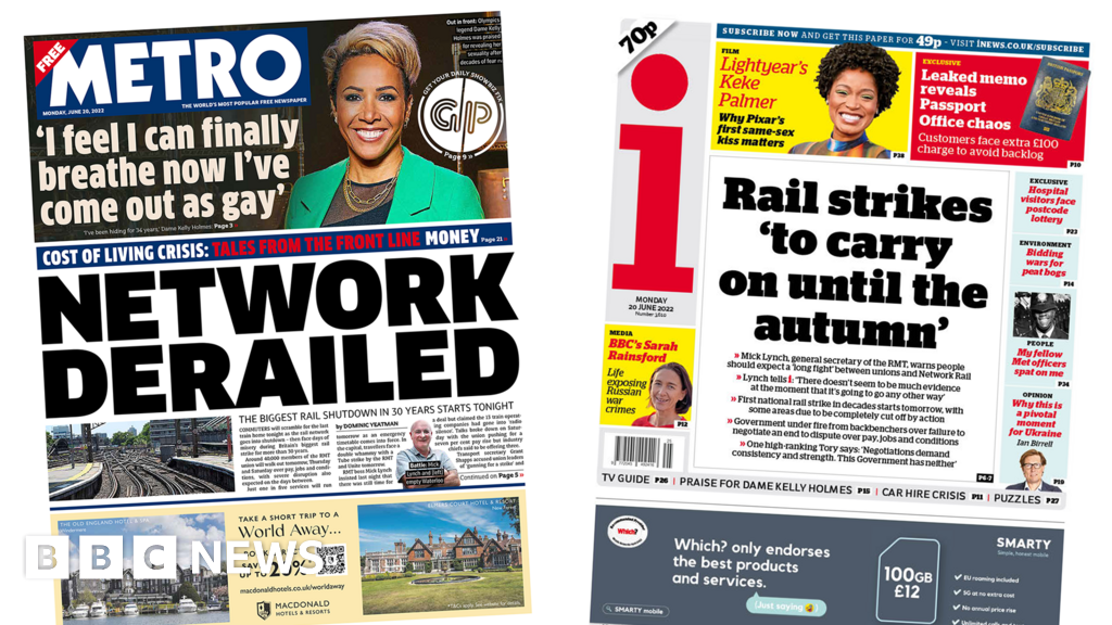 Newspaper headlines: ‘Network derailed’ and ‘summer of discontent’