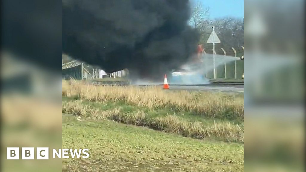 Bus Fire Billows Huge Plumes Of Smoke Near Angus Bbc News