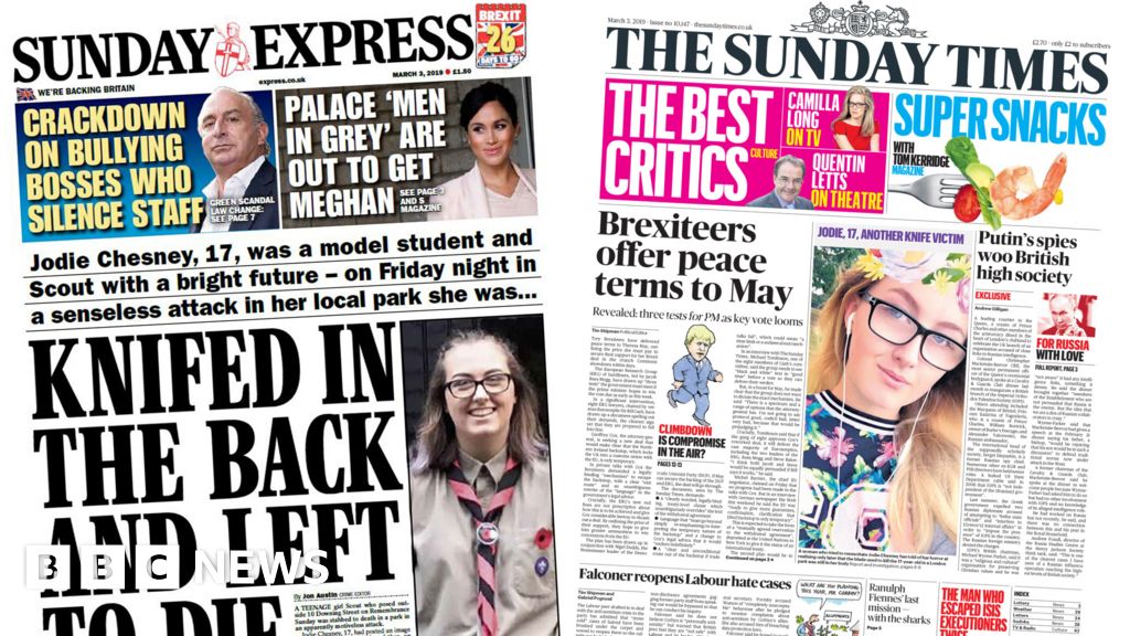 Newspaper headlines: Fatal stabbing, gag orders and Brexiteer 'tests ...