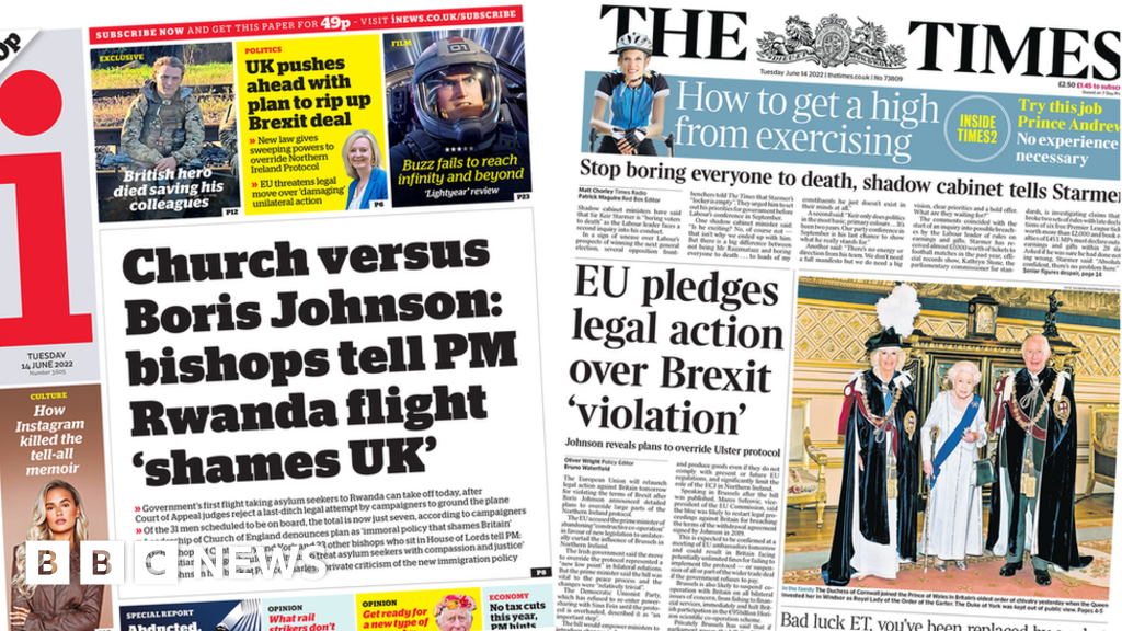 newspaper-headlines-rwanda-flight-shames-uk-and-eu-legal-threat-bbc-news