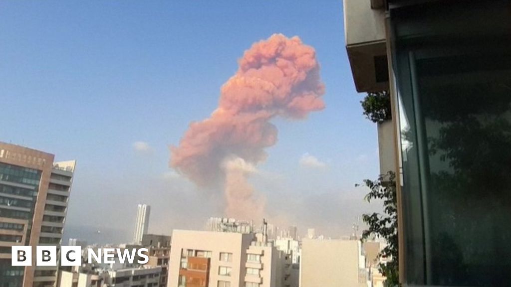 The blast sent up a plume of smoke ©AFP