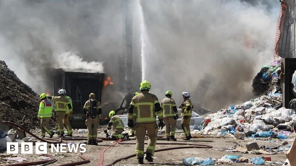 Rotherham: Firefighters Continue To Battle Recycling Blaze