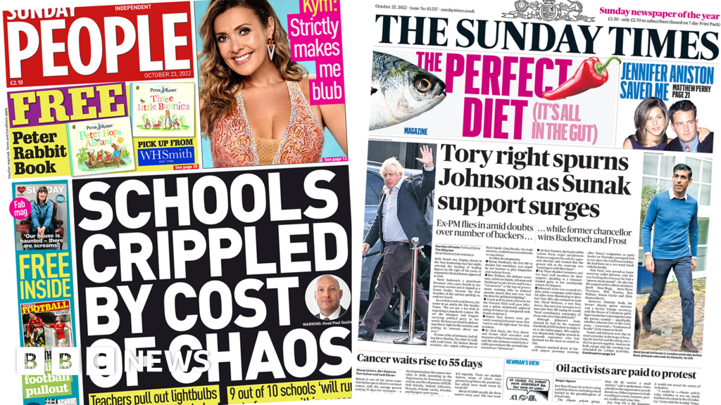 Newspaper headlines: ‘Sunak support surges’ and schools face ‘cost of chaos’