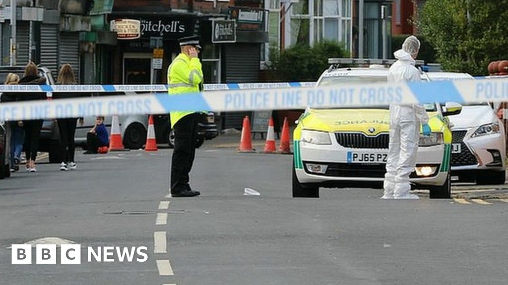 Manchester street brawl stabbing leaves man critically injured BBC News