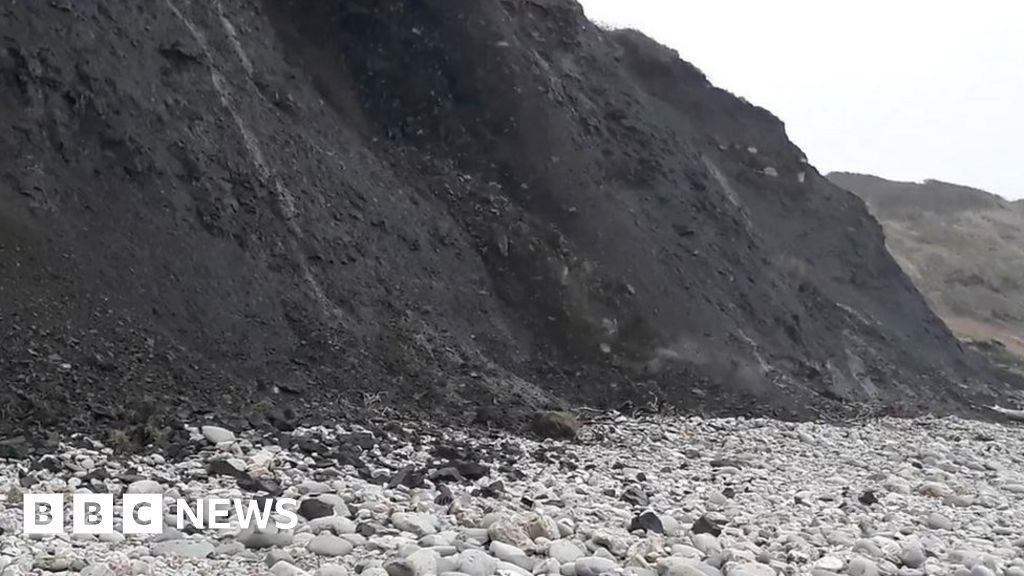 Landslip hits Dorset's Jurassic Coast after heavy rainfall