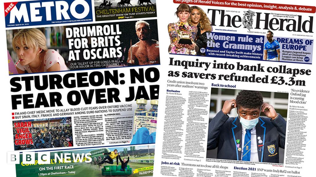 Scotland's Papers: Oxford Jab 'safe' And Probe Into Scots Bank Collapse